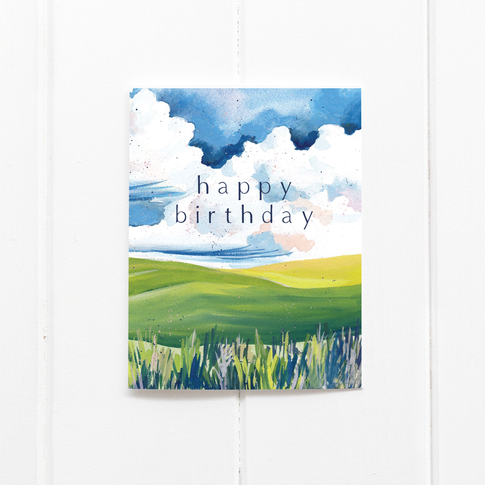 Biglietto D'Auguri Artery8 - Paesaggio Rurale Galles Aberdaron - Fiori Selvatici E Colline - 17,5x12,5 Cm - 4