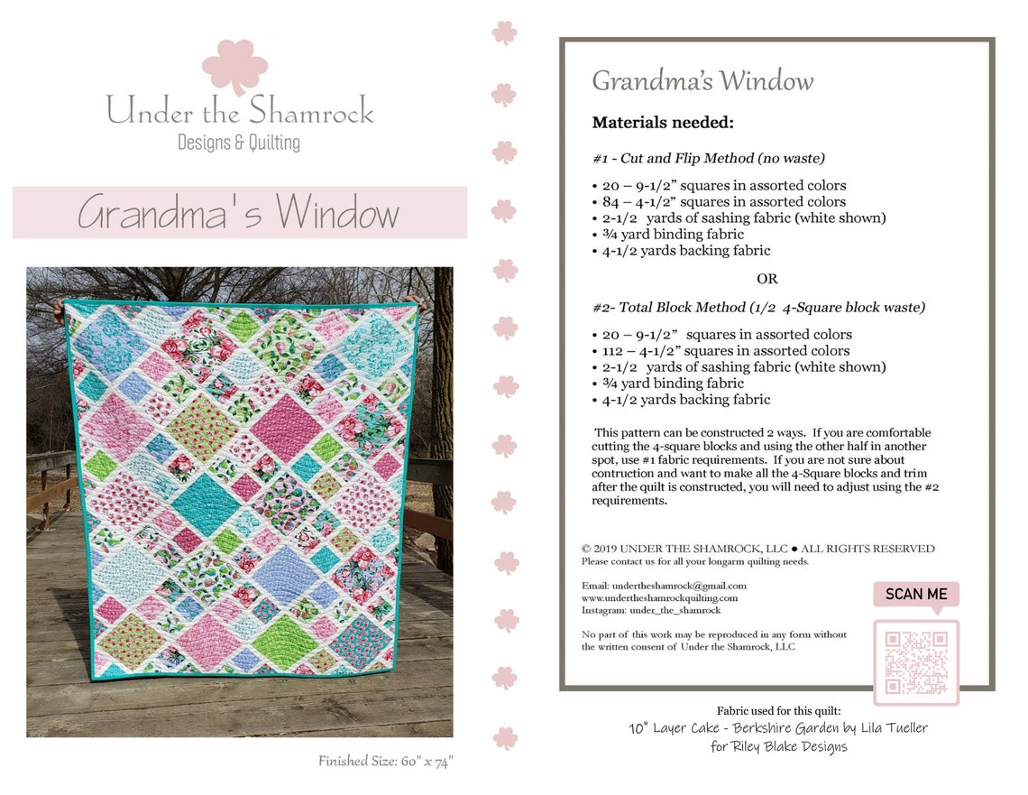 Grandma's Window Quilt Pattern Etsy
