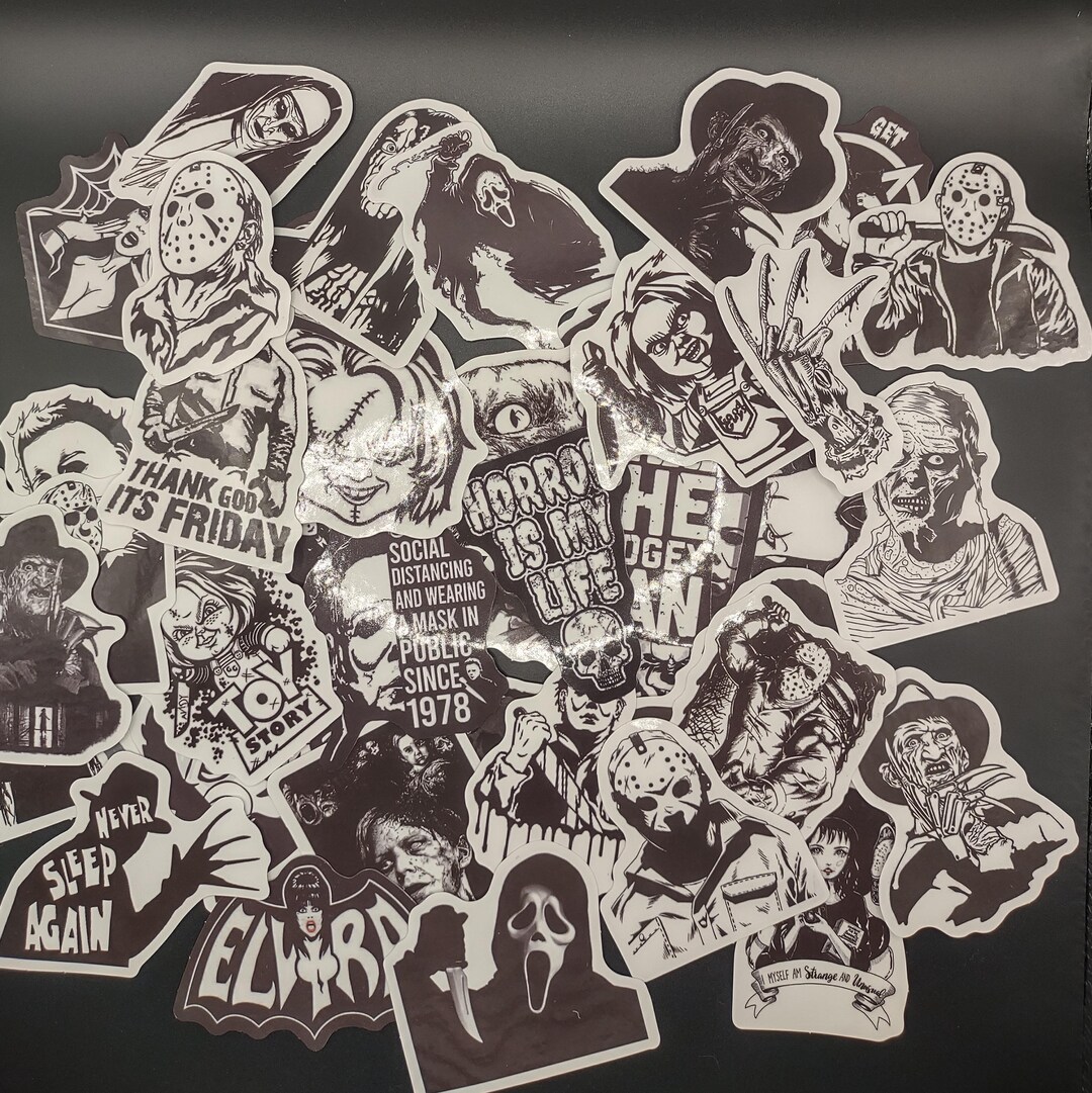 Horror ICON Movie Stickers Spooky Decals, Creepy Movie Quotes, Vintage ...