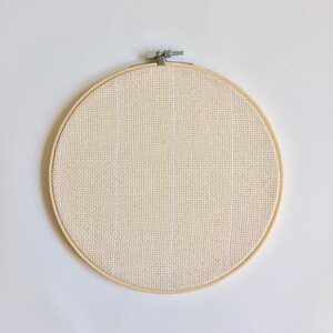 8" Bamboo Punch Needle Hoop with Pre-Stretched Monk's Cloth image 2