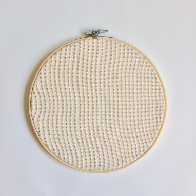 8" Bamboo Punch Needle Hoop with Pre-Stretched Monk's Cloth image 2
