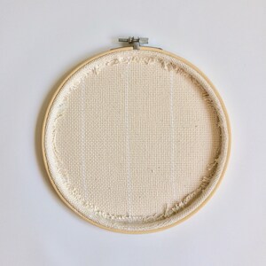 8" Bamboo Punch Needle Hoop with Pre-Stretched Monk's Cloth image 3