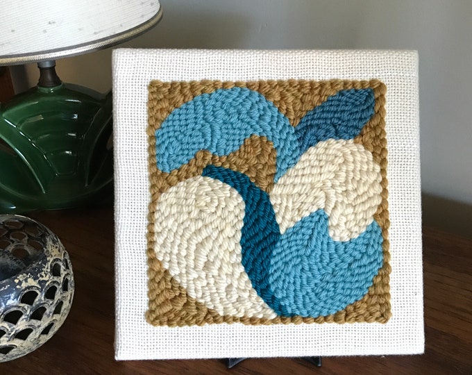 Beginner Punch Needle Kit /henry in Blues W/ Gold and Cream/choose