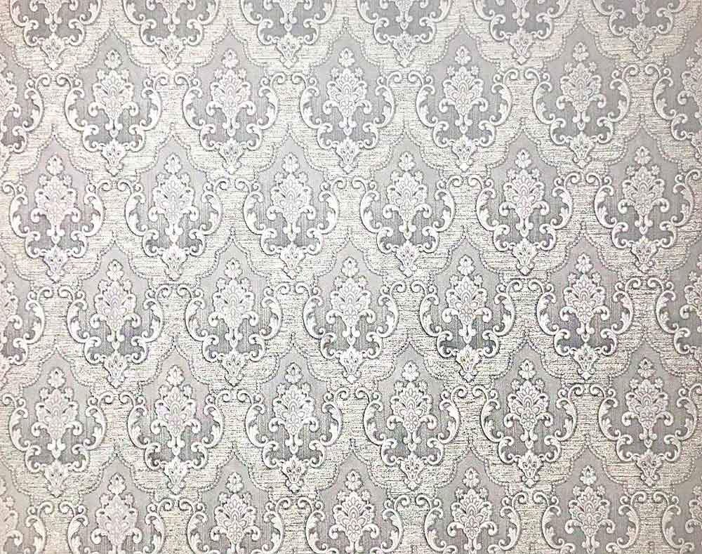 350910 White grey Damask textured Vinyl Wallpaper Etsy