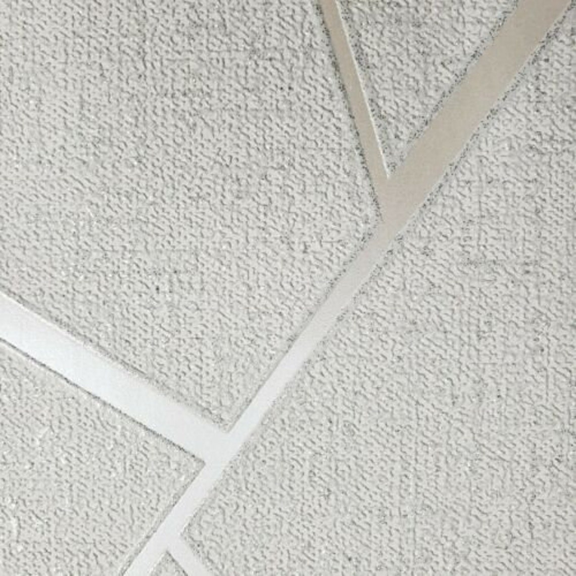 Triangle Geometric lines wallpaper white silver metallic Etsy