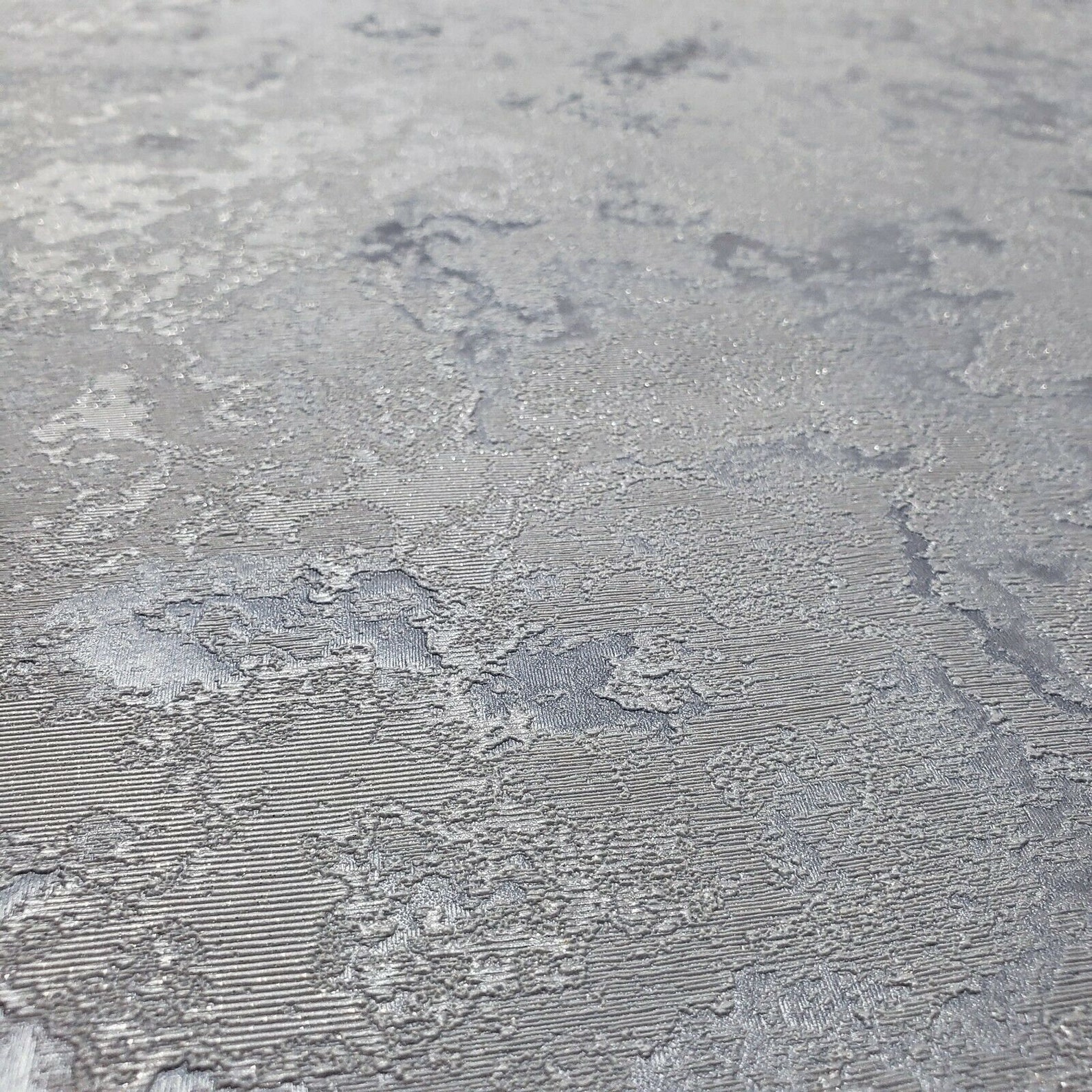 Wallpaper Silver Blue metallic textured modern plain faux | Etsy