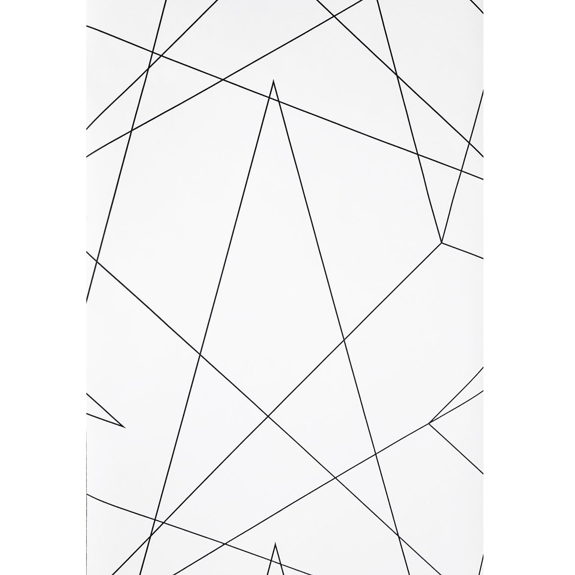 Contemporary Triangle Geometric lines wallpaper black white Etsy