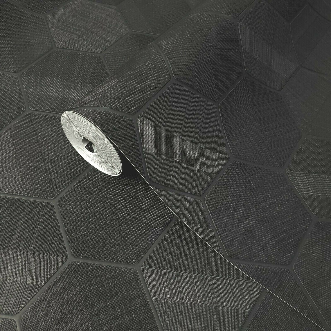 Murcielago Hexagon Feature Black textured Etsy