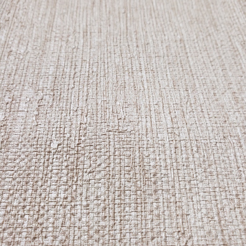 Wallcoverings Embossed Vinyl Non-Woven Wallpaper Modern Off White Beige Faux Sack Grasscloth Textured Lines coverings Paste The Wall