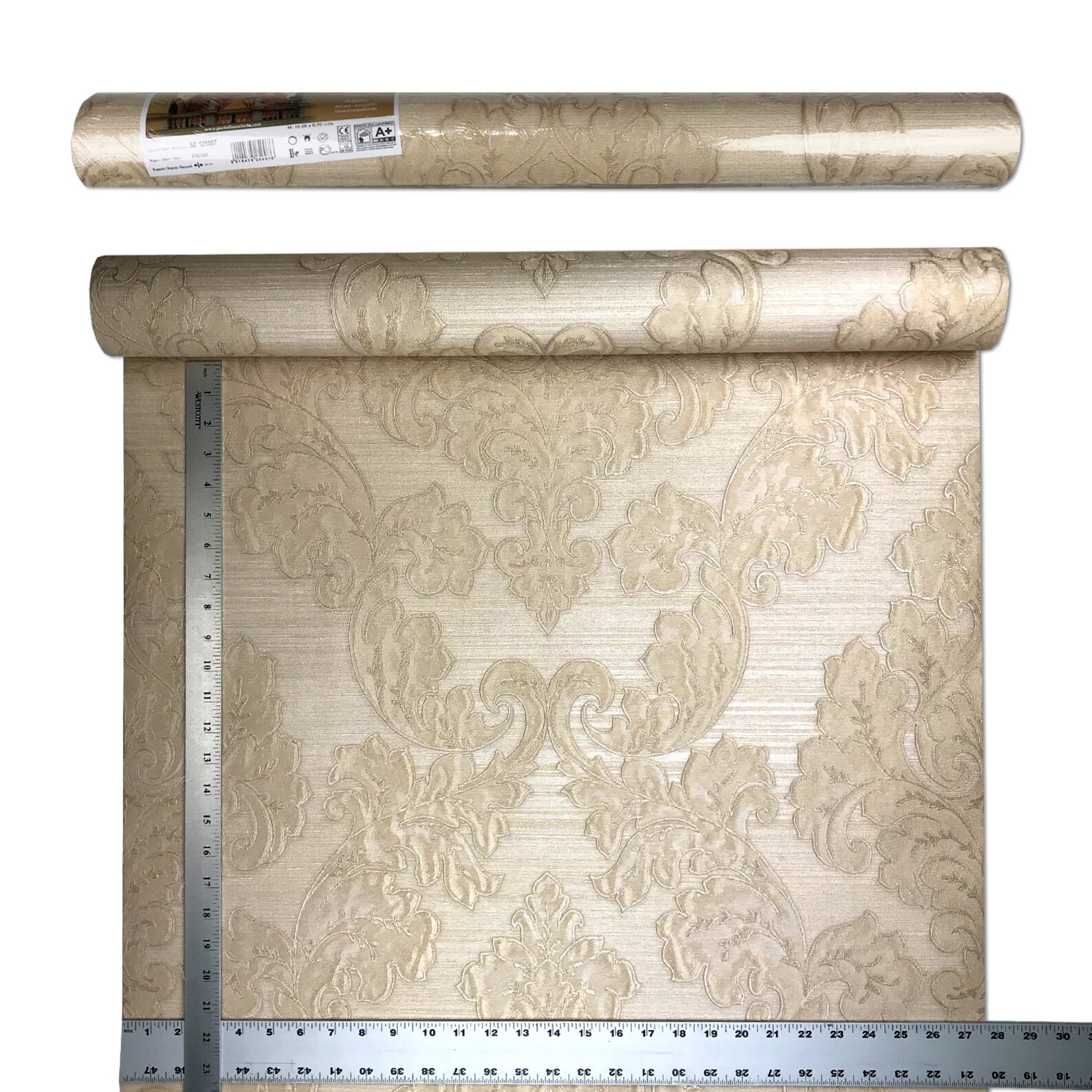 Embossed Wallpaper beige ivory gold Metallic Textured Etsy