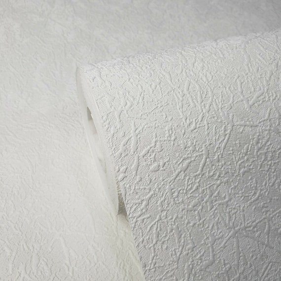 Embossed Wallpaper White Modern Plain Wallcoverings rolls faux Etsy