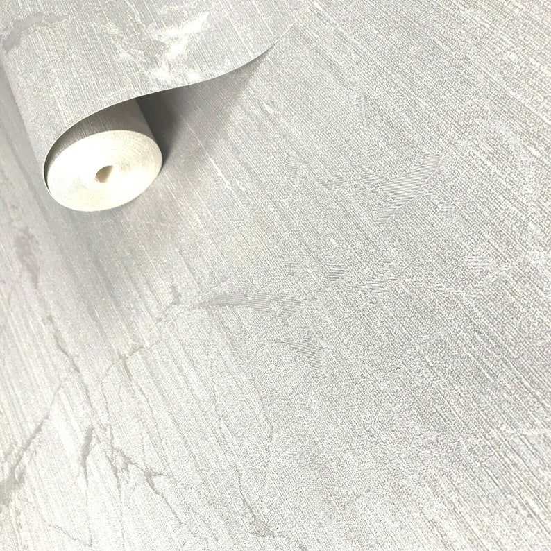 Textured wallcoverings Modern Embossed Vinyl Wallpaper Silver Etsy