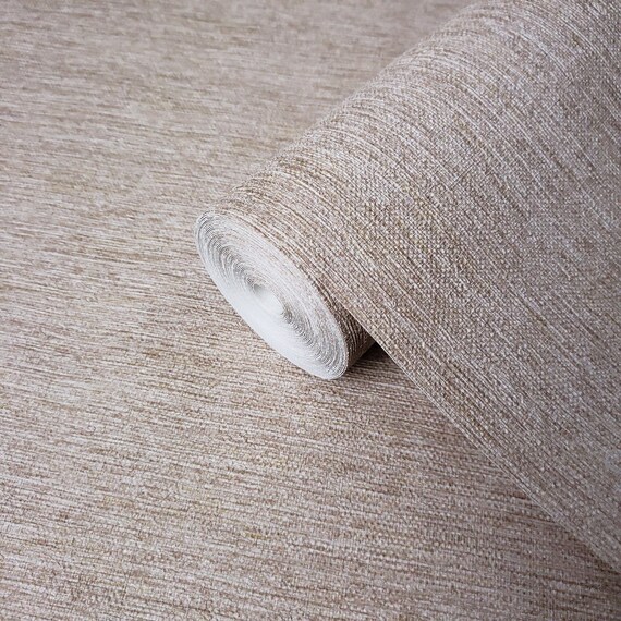 rustic Taupe Brown Faux Grasscloth textures wallpaper Textured modern plain roll