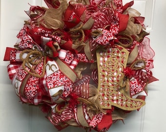 Western Boot Wreath