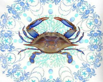 Sign Nautical Blue Crab