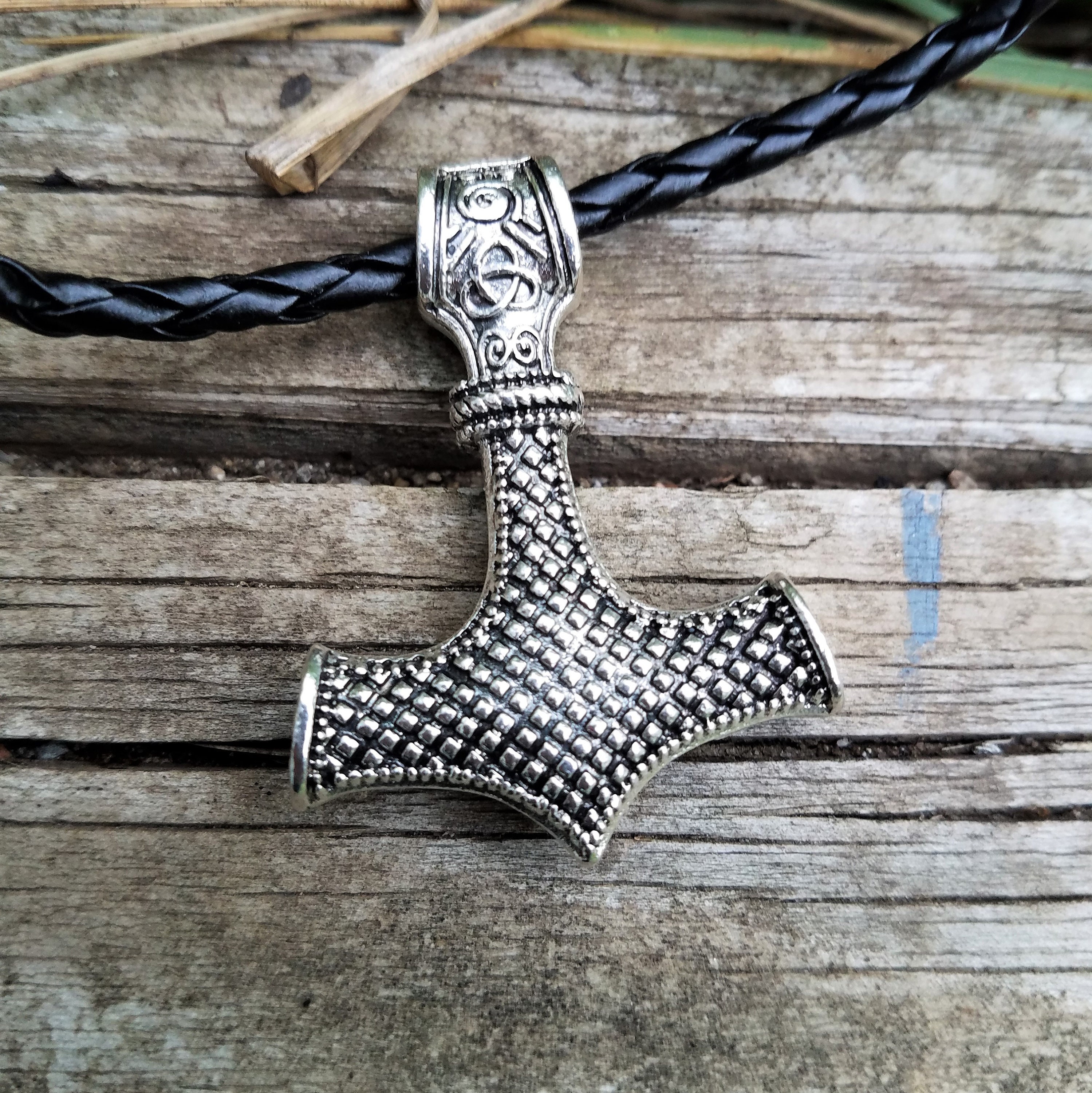 Thor's Hammer called Mjölnir Amulet With Leatherette Etsy