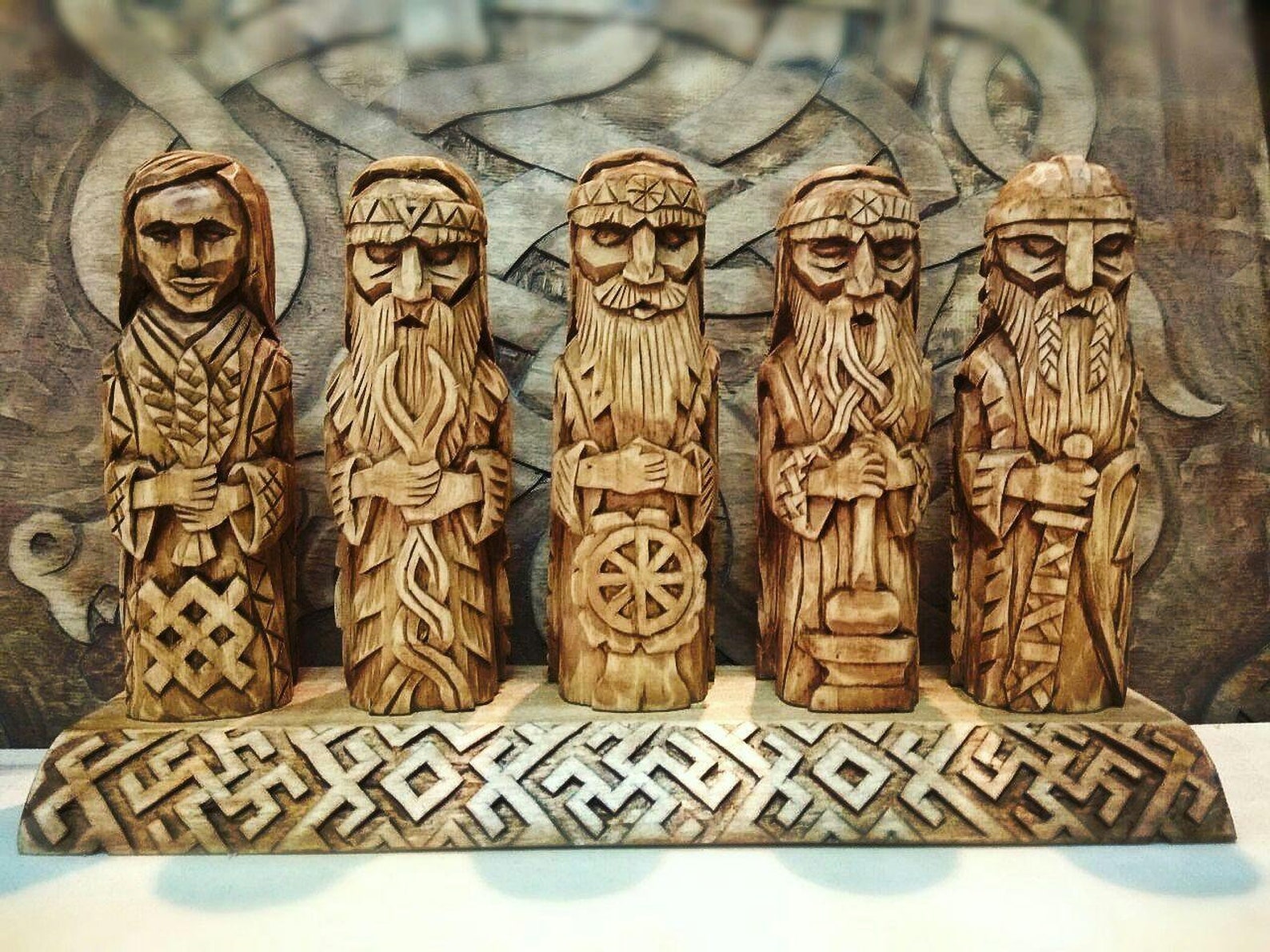 Old gods pantheon Slavic Gods woodcarving statue Pagan Etsy