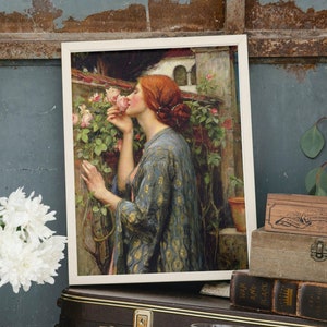 Wall Art - Fine Art Print - Antique Art Prints - Flower Wall Art - Moody Painting -Cottagecore Decor, Pre-Raphaelite, Victorian Paintings