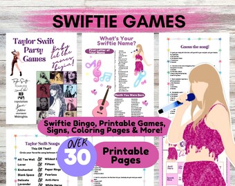 Taylor Swift Party Games Taylor Swift Bingo Swiftie Party Games Party Game Bundle Printable Taylor Swift Tween Party Games Eras Tour Party