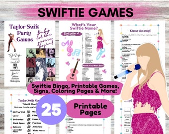 Taylor Swift Party Games Taylor Swift Bingo Swiftie Party Games Party Game Bundle Printable Taylor Swift Tween Party Games Eras Tour Party