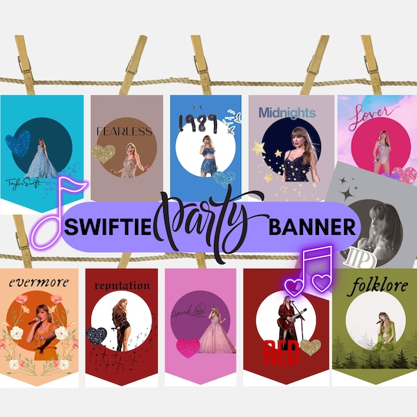 Taylor Swift Party Banner Swiftie Party Eras Printable Banner TS Eras Party Decor Teen Party Eras Tour Banners Taylor Swift Printables