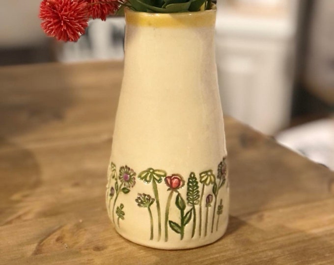 Wildflower Ceramic Vase, Pottery Vase