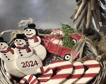 Snowman Ornament, Coastal Ornament, Christmas Ornament