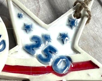 America's 250th Anniversary Ornament, Patriotic Pottery