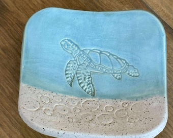 Sea Life Dish,  Handmade Pottery, Trinket Tray