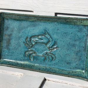 Crab Tray, Ceramic Crab Platter, Crab Dish