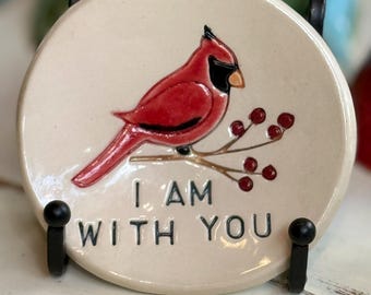 Cardinal Ring Dish, Ceramic Trinket Dish, Handmade Pottery