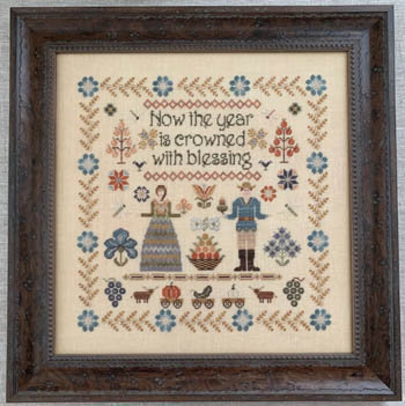Blue Flower harvest Hymn Cross Stitch Pattern Etsy