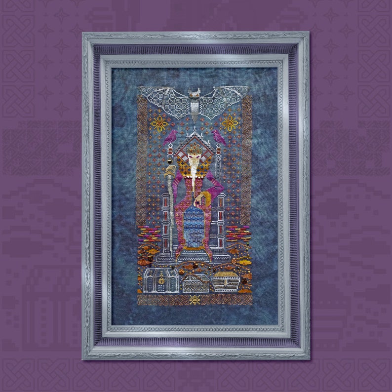 Owl Forest Embroidery Tsar Kashchey cross stitch | Etsy