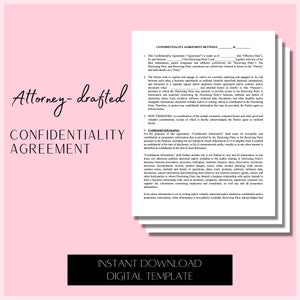 Confidentiality Agreement Legal Document - lawyer drafted, easy to use, immediately available