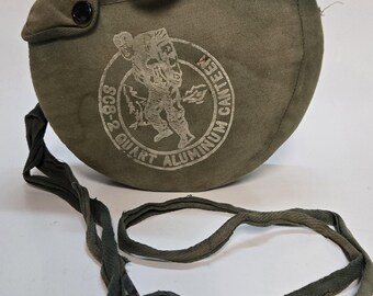 Boyscout Aluminum Canteen/Vintage 1960s Boyscouts Canteen/Collectible Memorabilia/Boyscout Room Decor/Nursery Decor