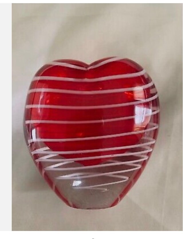 Glass Heart Bud Vase