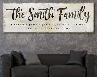 Custom Family Name Sign | Personalized Sign Farmhouse Decor Wall Art | Family Established Sign Plaque Gift Sign | Family Last Name Signs