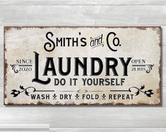 Farmhouse Laundry Sign | Laundry Room Decor| Laundry Room Sign | Personalized Laundry Room Decor | Rustic Laundry Room Sign