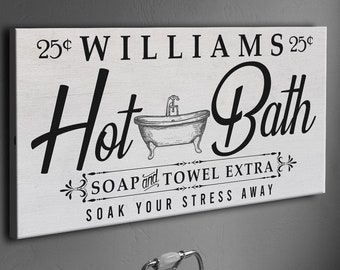 Bathroom Wall Decor | Rustic Bath Tub Bathroom Wall Art Sign | Relax Soak Unwind Restroom Sign | Bathroom Wall Decor | Bathroom Gift Ideas