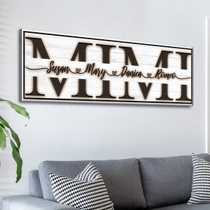 Mothers Day Gift Mimi Sign | Mom Sign With Kids Names | Happy Mothers Day Sign For Wall | Personalized Gifts For Mom | Kids Name Wall Decor