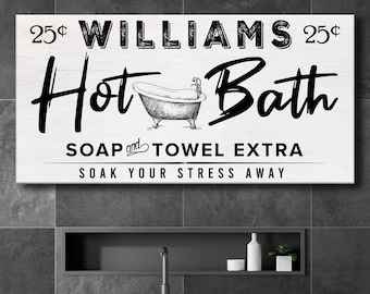 Bathroom Sign Wall Decor | Custom bathtub sign | Relax Soak Unwind Family Sign | Farmhouse Bathroom Sign | Wall decoration Restroom Sign