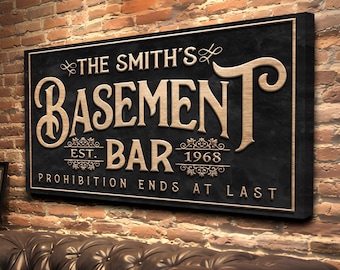 Basement Bar Sign | Bar Sign Custom | Bar Sign For Home Bar | Personalized Bar Sign | Basement Bar And Lounge Sign | Custom Bar Sign
