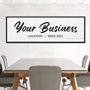 Business Sign | Rustic Name Sign Decor | Custom Business Office Wall Sign | Business Office Established Name Sign