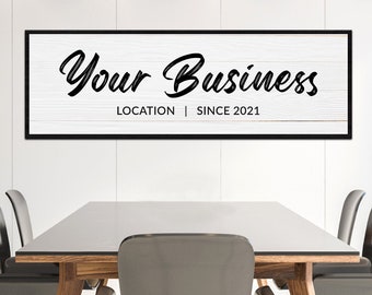 Business Sign | Rustic Name Sign Decor | Custom Business Office Wall Sign | Business Office Established Name Sign
