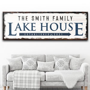 Lake House Wall Art | Personalized Sign Rustic Lakehouse Wall Decor | Family Name Lake House Sign | Lake Signs Custom | Personalized Sign