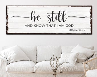 Be Still and Know That I Am God Faith Sign | Bible Verse Sign Church Decor | Scripture Wall Art | Religious Sign Christian Home Decor