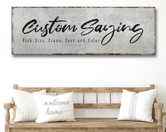 Custom Signs For Home | Personalized Sign With Text | Farmhouse Style Sign Home Wall Decor | Living Room Wall Art | Create Your Own Canvas