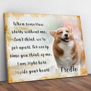 Dog Passing Away Gift Portrait Canvas | Dog Memorial Gift Portrait Art | In Loving Memory Dog Remembrance Gift | Pet Memorial Gift Wall Art