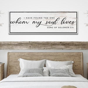 I Have Found the One Whom My Soul Loves Faith Sign | Song of Solomon Wall Art Christian Wedding Gift | Bible Verse Wall Art | Religious Sign