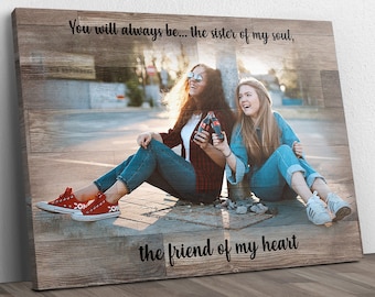 Best Friend Gift, Best Friend Gift Personalized Canvas, Best Friend Picture Frame Sign, Best Friend Birthday Gift